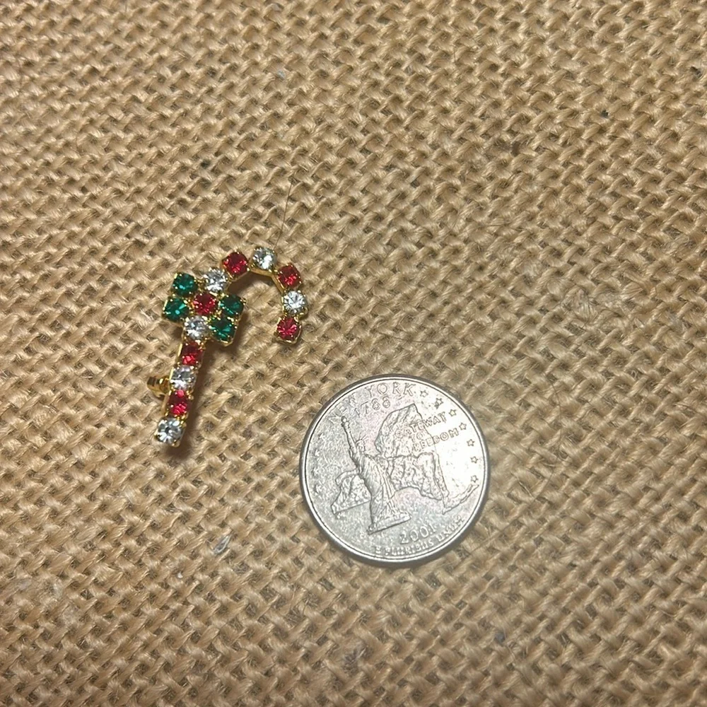 Candy cane CZ Pin